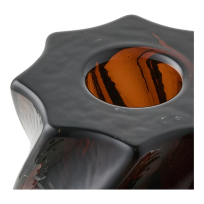 Lysestager i røgfarvet glas