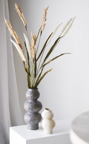 Vase, mørkegrå keramik