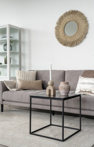 Vita Hjørnebord - Sort stel