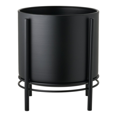 Urtepotte i sort stål