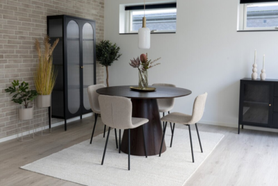Halden Spisebordsstol i beige og sorte ben