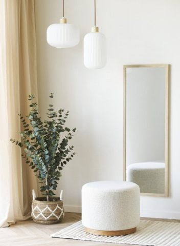 Loftlampe Argalo i hvidt glas