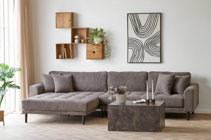 Prague Sofabord, brunt marmor look