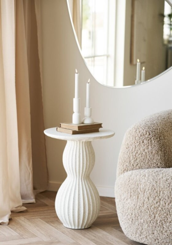 Newtown Hjørnebord i hvid fiberclay - UDSOLGT TIL UGE 50.