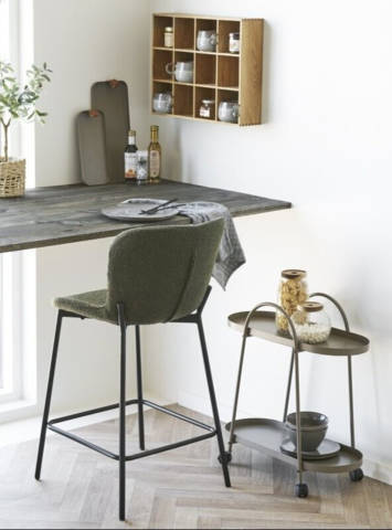 Maceda Counterstol i grøn bouclé