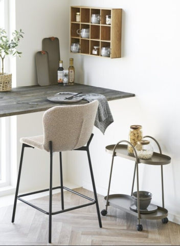 Maceda Counterstol i beige bouclé