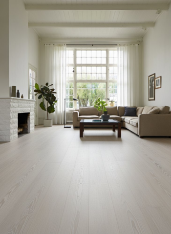 Plankegulv i Ask Prima, Hvid matlak - RESTPARTI