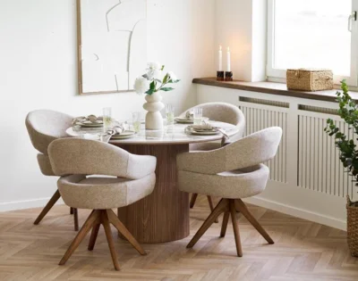 Dover Spisebordsstol sand m. drejefod - UDSOLGT TIL UGE 30