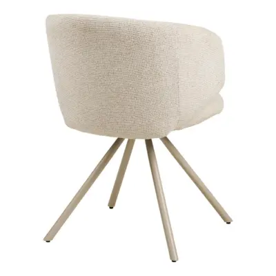 Fulham Spisebordsstol, sandfarvet stof og sandfarvet ben