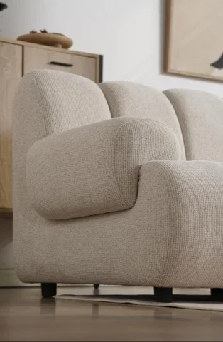 Taza modulsoft, højrevendt 3,5 personers m/puf