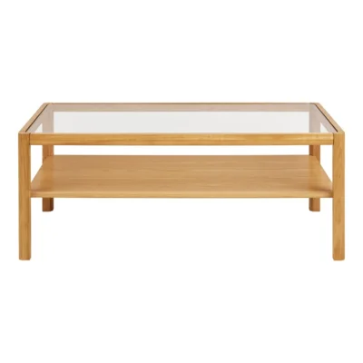 Lourmarin Sofabord, Eg og hærdet glas