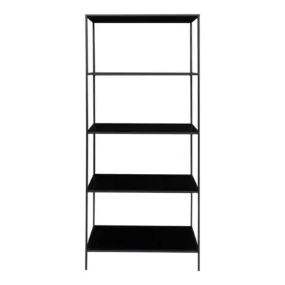 Vita Reol med 5 hylder, sort metal