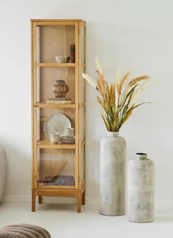 Zamora Vitrineskab med 1 glaslåge og egefiner