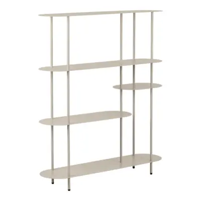 Rieti reol, asymmetrisk med 5 hylder, sandfarvet - UDSOLGT TIL UGE 18