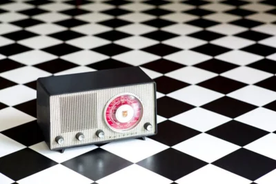 Artifact Vinylgulv - York Harlequin sort/hvid REST 95X400 CM.