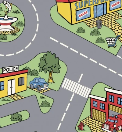 Artifact Vinylgulv til Børneværelset - Traffic Bilbaner - REST 460X400 CM.