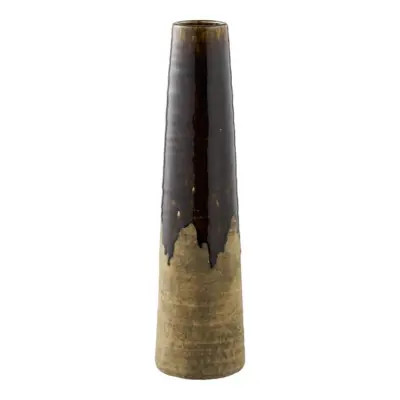Vase i brunt keramik, Stor