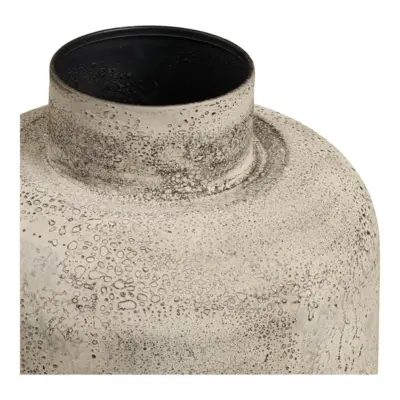 Hou metal dekorationskrukke i antik beige, Stor