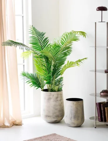 Hou metal dekorationskrukker i antik beige, Sæt á 2 stk. - UDSOLGT TIL UGE 29