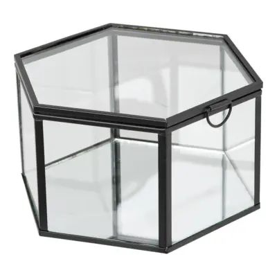 Torpe, 6 kantet bokse i metal og glas