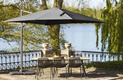 Baza Hængeparasol med fod og alu stok