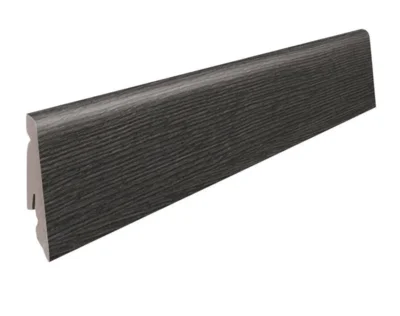 Fodpanel til laminatgulv, Eg Metallic sort, 19x58 mm.