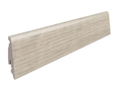 Fodpanel til laminatgulv, Eg Sicilia hvid/Eg Bergamo sølvgrå, 19x58 mm.