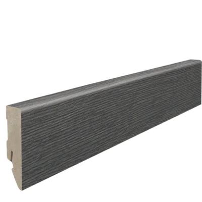 Fodpanel til laminatgulv, Eg Metallic sort, 16x58 mm.