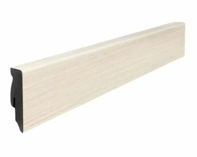 Fodpanel til laminatgulv, Eg Emilia Hvid, 16x58 mm.