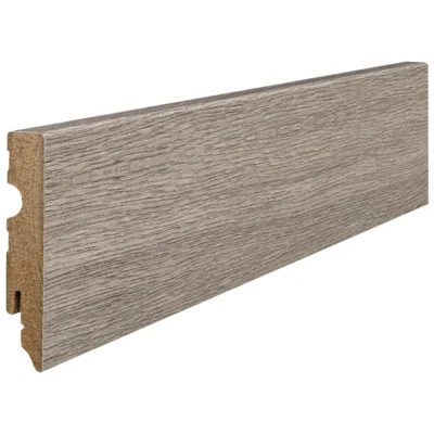 Fodpanel til laminatgulv, Eg Contura stengrå, 15x80 mm.