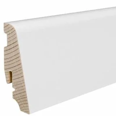 Fodpanel til trægulv, Hvid 19 x 58 mm. Mat strong folieret
