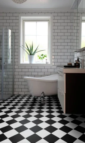 Artifact Vinylgulv - York Harlequin sort/hvid - REST 350X400 CM.