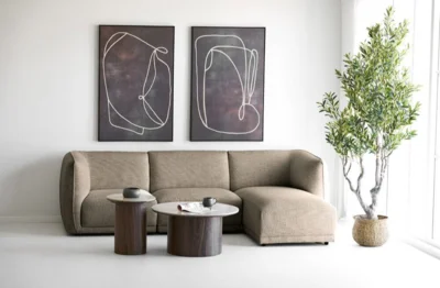 Noor Loungesofa, højrevendt med 2 puder i brun