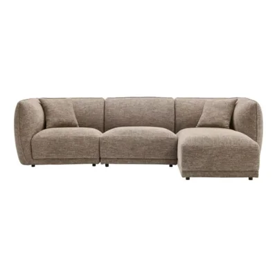 Noor Loungesofa, højrevendt med 2 puder i brun