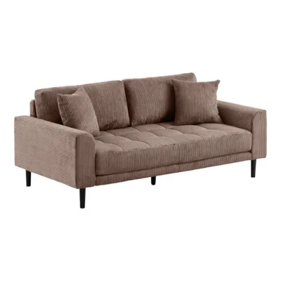 Lido 2,5 Personers Sofa, Brun fløjl med to puder