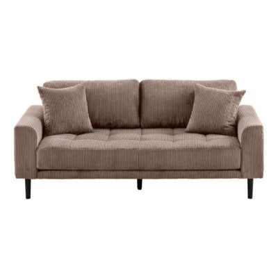 Lido 2,5 Personers Sofa, Brun fløjl med to puder