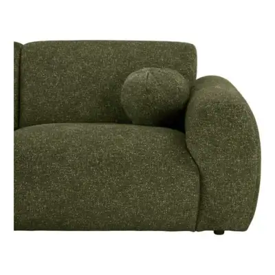 Clyde Loungesofa, Olivengrøn venstrevendt med 2 puder