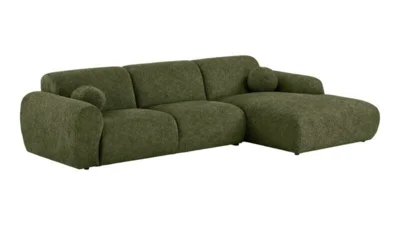 Clyde Loungesofa, Olivengrøn højrevendt med 2 puder