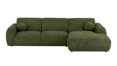 Clyde Loungesofa, Olivengrøn højrevendt med 2 puder