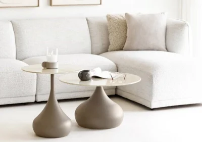 Noor Loungesofa, Off-white og højrevendt med 2 puder