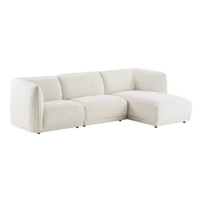 Noor Loungesofa, Off-white og højrevendt med 2 puder