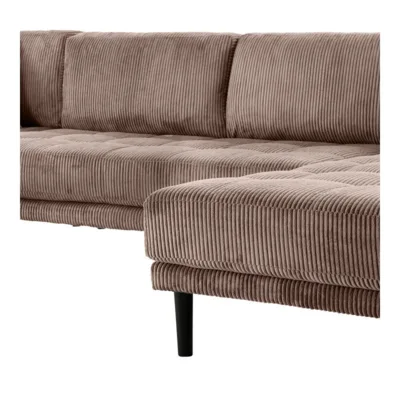 Lido U-Sofa, brunt fløjl og højrevendt
