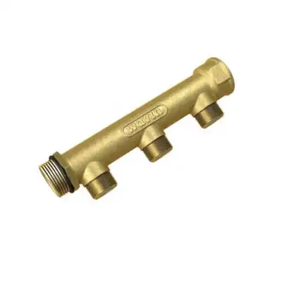 Wavin 3/4" fordelerrør 3 afgange 1/2" Centerafstand 50 mm.