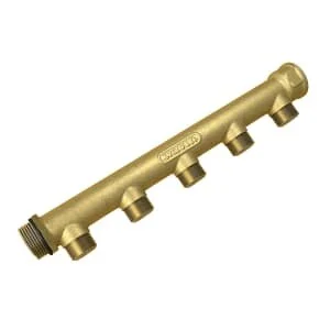 Wavin 3/4" fordelerrør 5 afgange 1/2" Centerafstand 50
