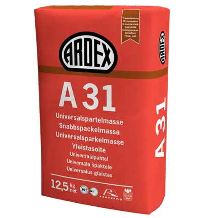 Ardex A31, Gulv & Vægspartelmasse 12,5 kg. 