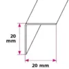 20x20 mm. angle profile - w/holes
