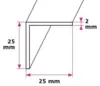 25 x 25 x 2 mm angle profile - without holes
