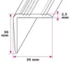 30x30 mm. angle profile - w/holes