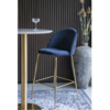 Lausanne Barstool in blue velor