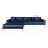 Lido Lounge Sofa - venstrevendt i mørkeblåt velour 